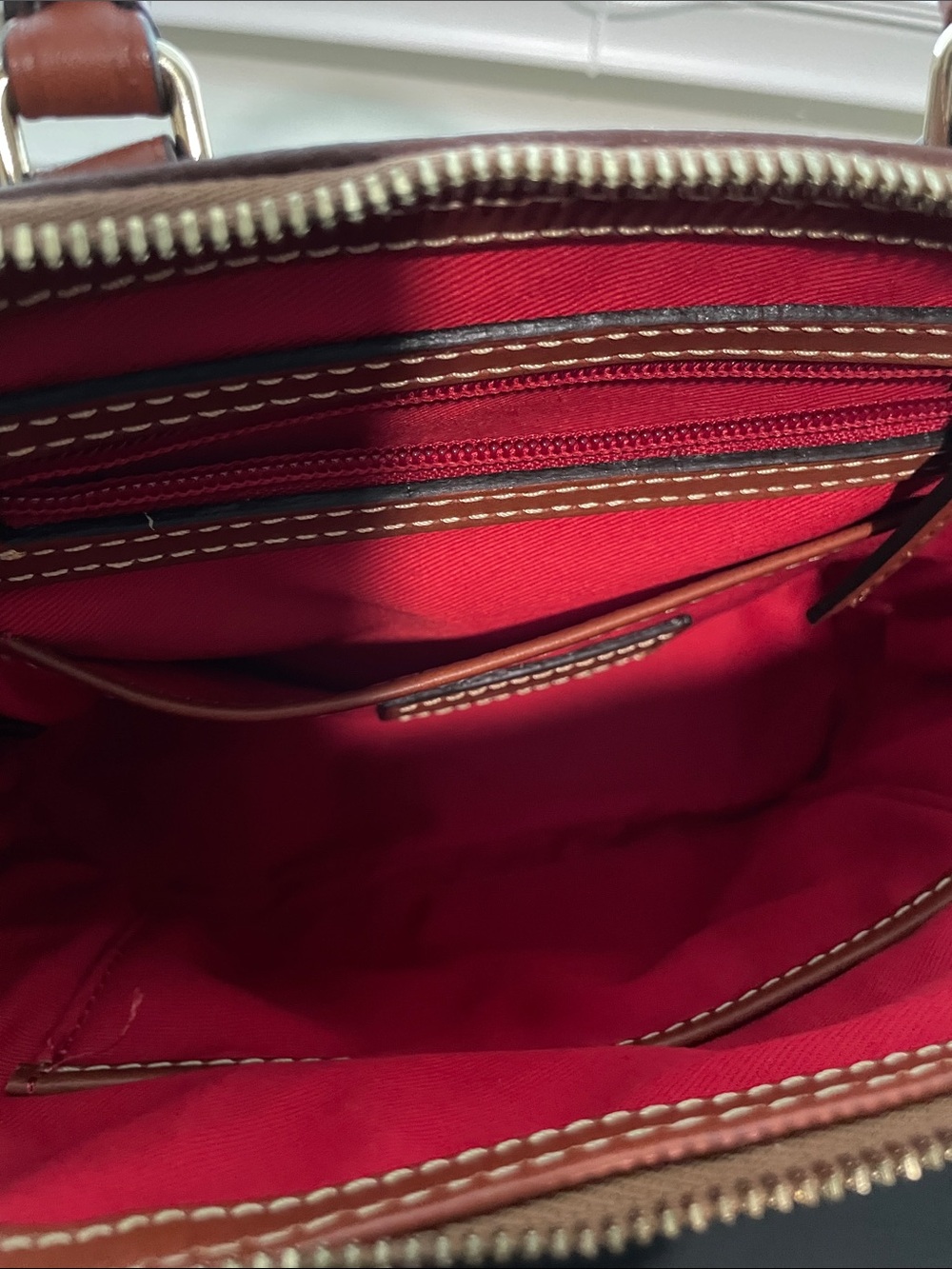 Dooney & Bourke Bitsy Zip Zip Pebble Leather Satchel in Cocoa - Picture 8 of 12